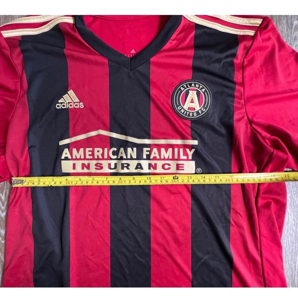 Adidas Soccer Jersey Mens XL Red Black Atlanta United FC 2017 Inaugural Season
